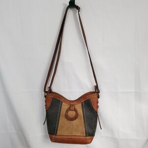 B.O.C. Tri Tone Crossbody Handbag Purse 